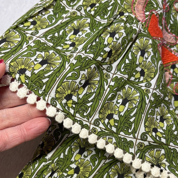 THML Green and Orange Embroidered Blouse - Picture 6 of 10